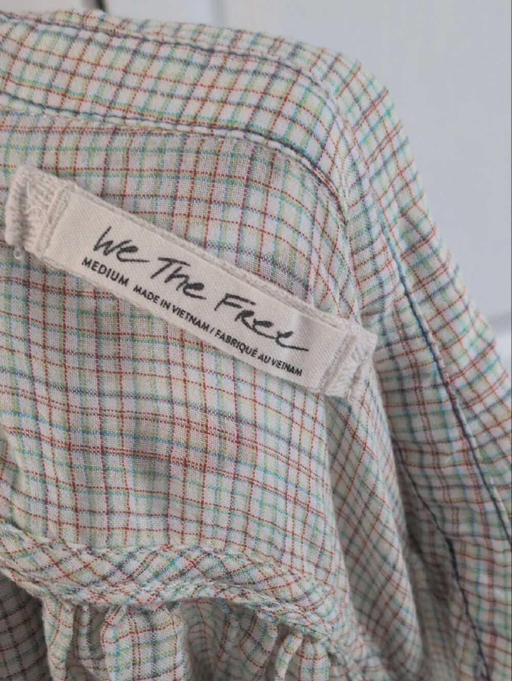 We The Free Neutral Multi-Color Plaid Button Front Shirt - Picture 2 of 8